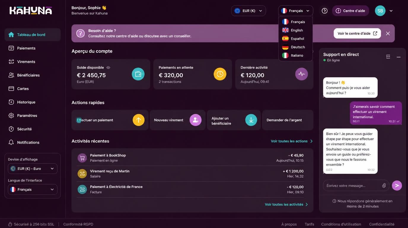Service client et interface adaptés aux francophones