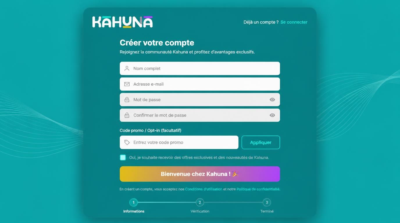 Inscription optimisée pour bonus inclus